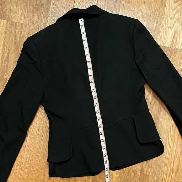 Vintage Black Structured Wool Rayon Blazer with Hand Stitching - XS/S - Picture 7 of 9